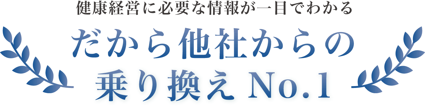 健康経営に必要な情報が一目でわかる　だから他社からの乗り換えNo.1