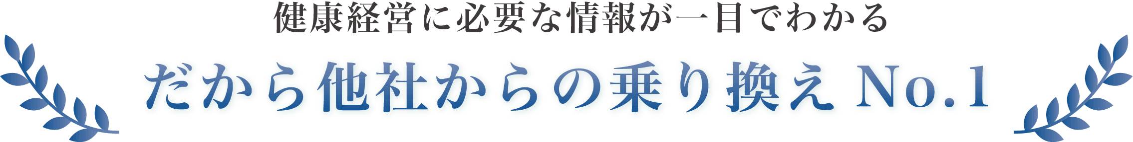 健康経営に必要な情報が一目でわかる　だから他社からの乗り換えNo.1